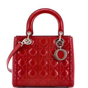 Christian Dior Medium Lady Dior Bag Cannage Quilt Patent